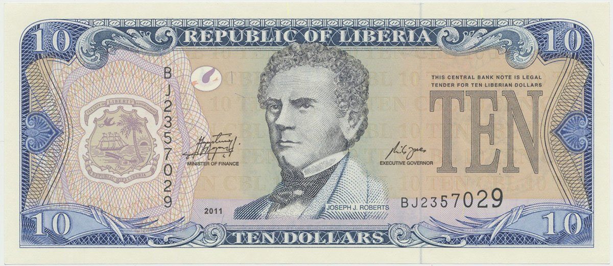 Libérie, 10 Dollars 2011, P.27f