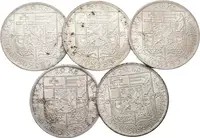 20 Koruna 1937 - Masaryk, pěkné zachovalosti, patina, oběh_5 ks — 1