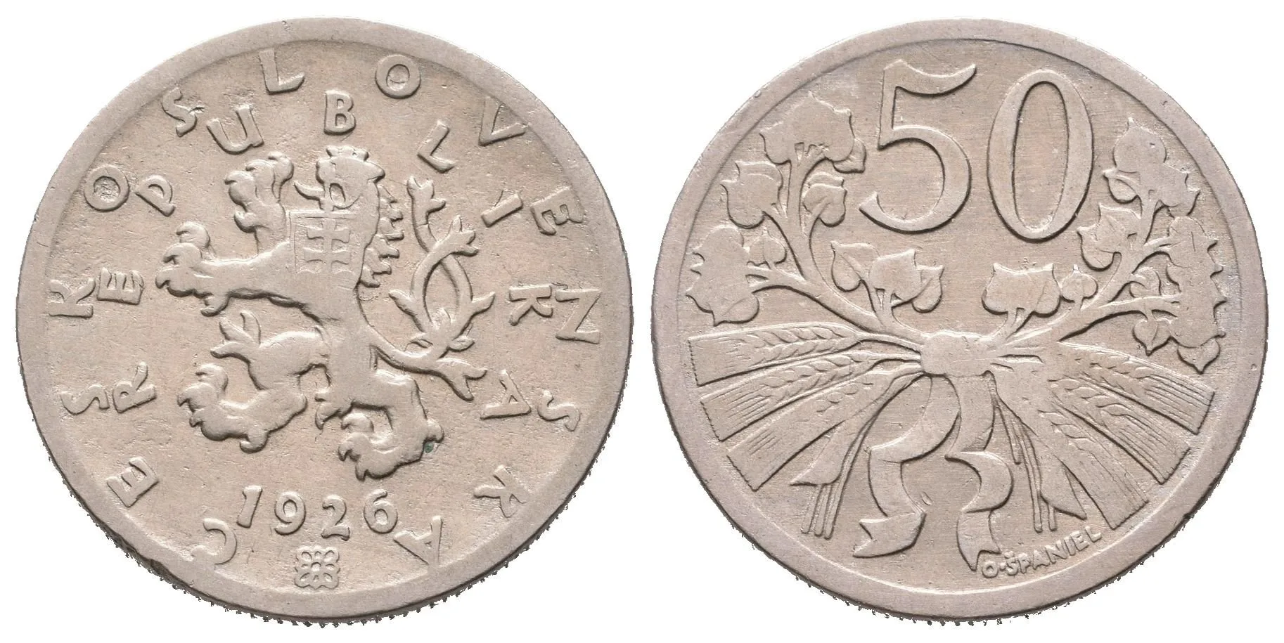 50 Haléř 1926, patina, rysky a hranky_RR! — 1