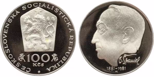 100 Kčs 1981 - Otakar Španiel, PROOF