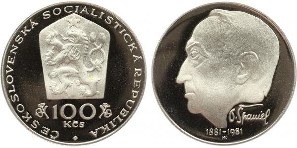 100 Kčs 1981 - Otakar Španiel, PROOF