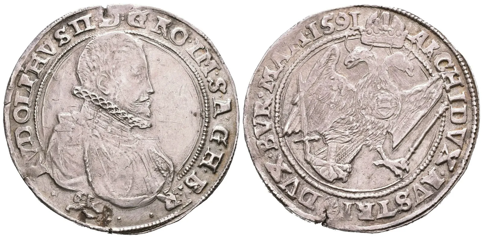 Tolar 1591, Kutná Hora-Šatný, Hal.366, krásná zachovalost, — 1
