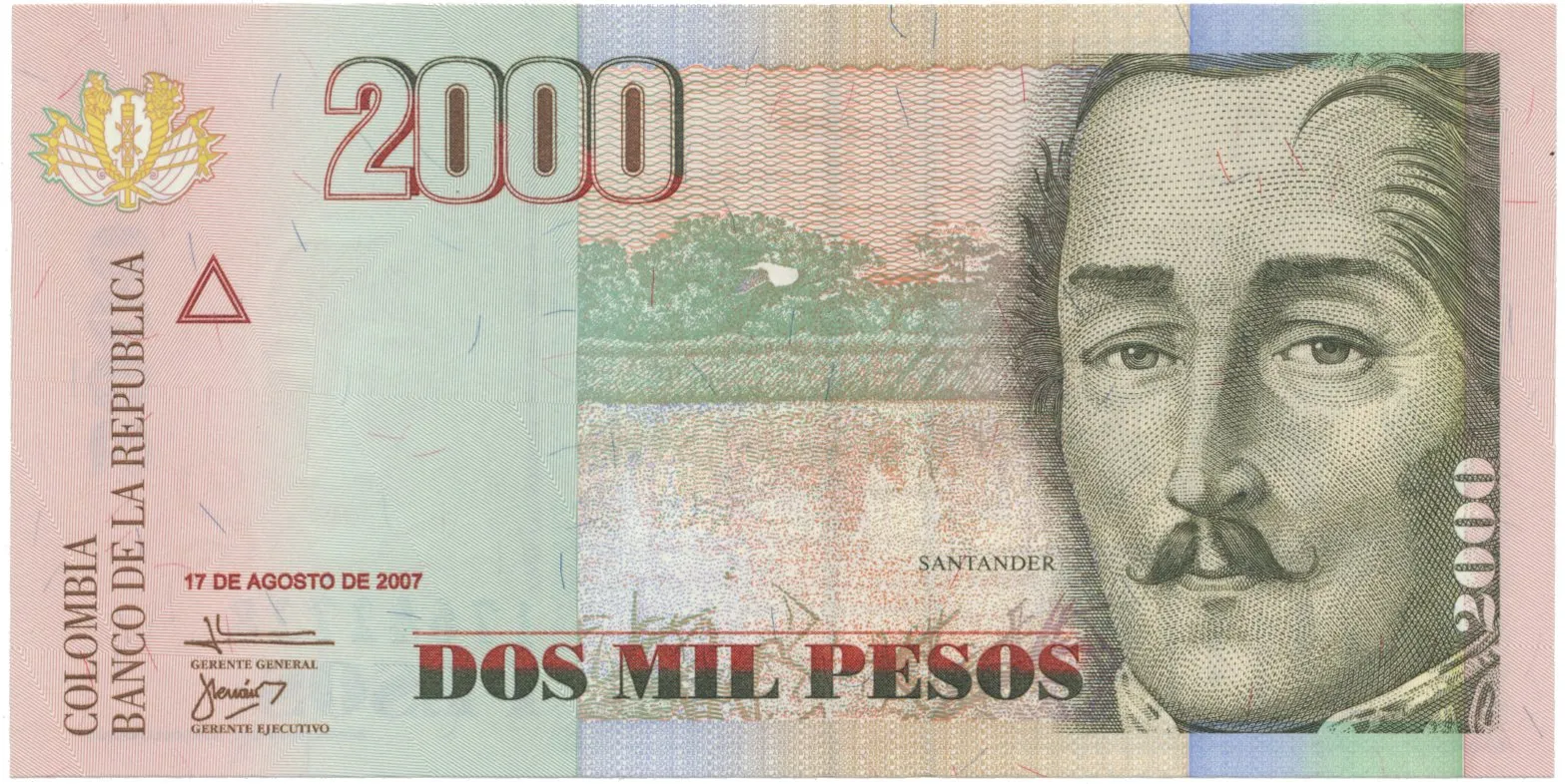 Kolumbie, 2000 Pesos 2007, P.457g