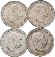 1 Koruna lot 4 kusů 1913, 1914, 1915 a 1916 - fotografie 2
