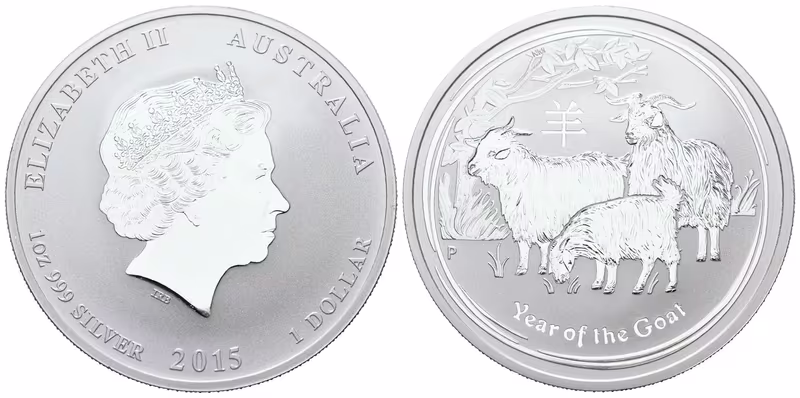 Austrálie, 1 Dollar 2015 - 1 Oz (Rok Kozy)