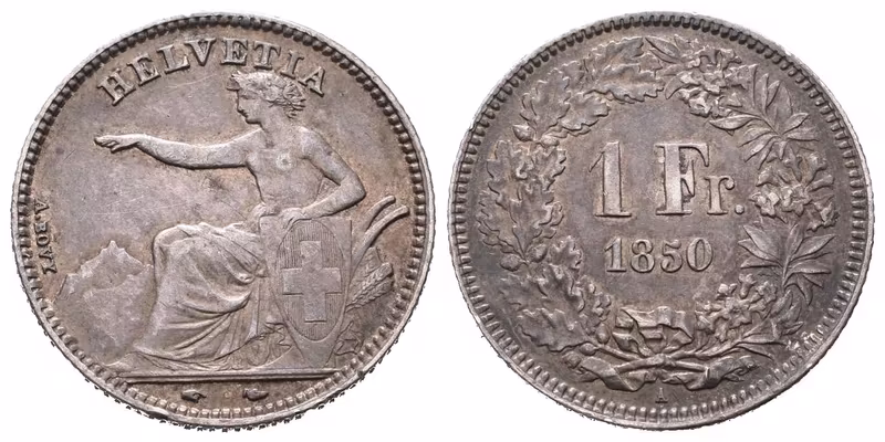Švýcarsko, 1 Frank 1850