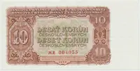 Československo, 10 Koruna 1953, tisk Praha, série MR, perf. 3 m.d., Hej.92b1.S1