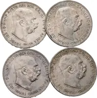 1 Koruna lot 4 kusů 1913, 1914, 1915 a 1916 - fotografie 2