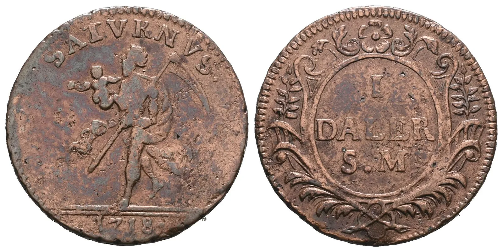 Švédsko, 1 Daler SM 1718