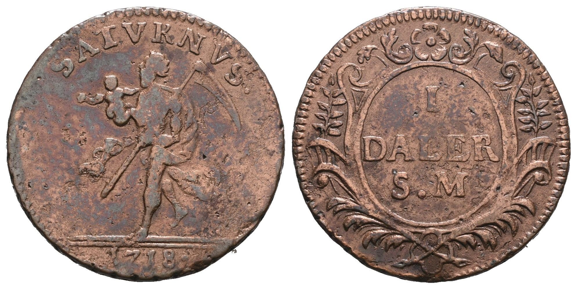 Švédsko, 1 Daler SM 1718