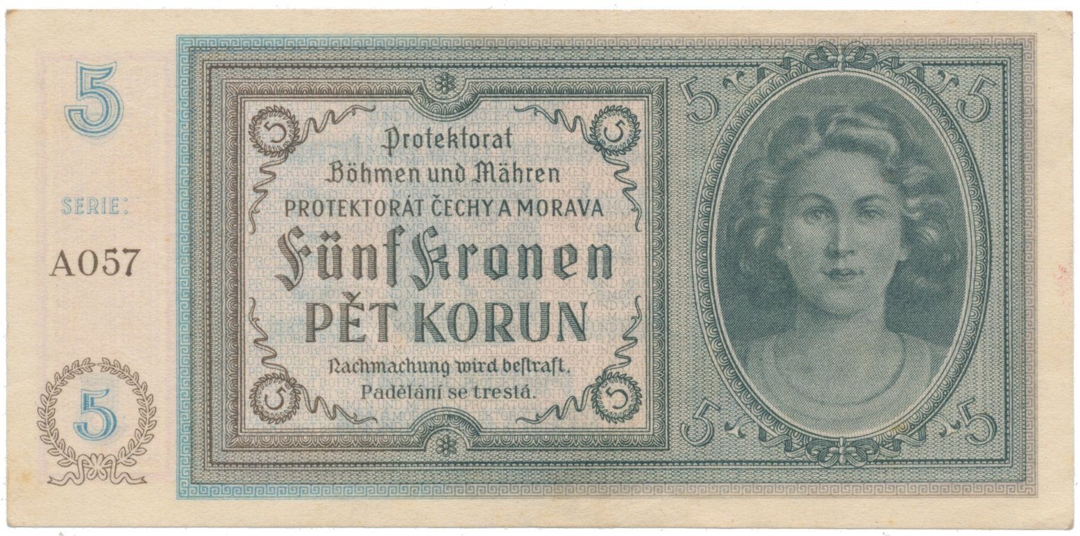 5 Koruna b.d. (1940), série A, Hej.31a