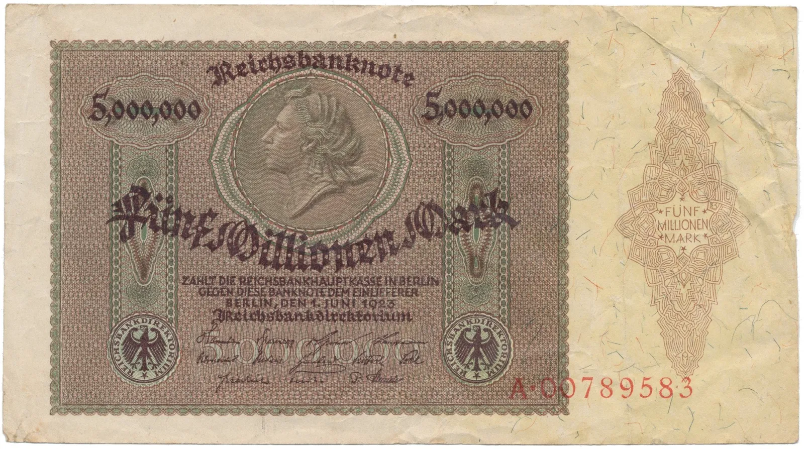 Německo, 5 Millionen Mark 1923, Ro.88