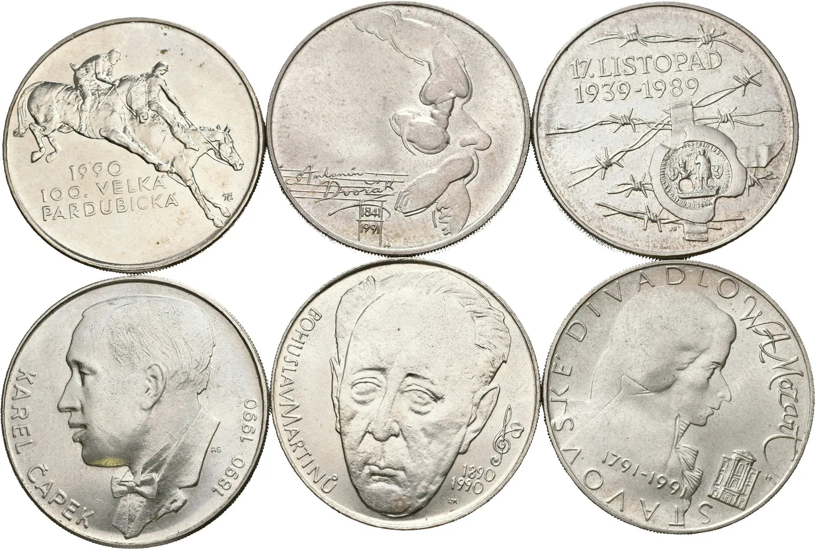 Soubor mincí 100 Kčs 1989 - 17. listopad 1939, 1990 - Martinů, — 1