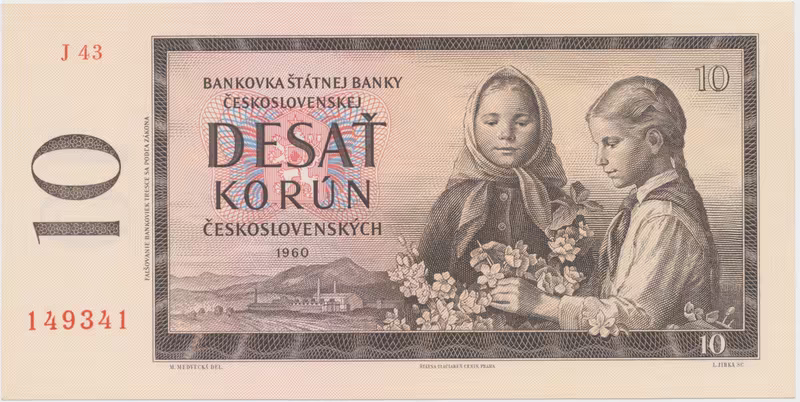 Československo, 10 Koruna 1960, série J, Hej.97b2J