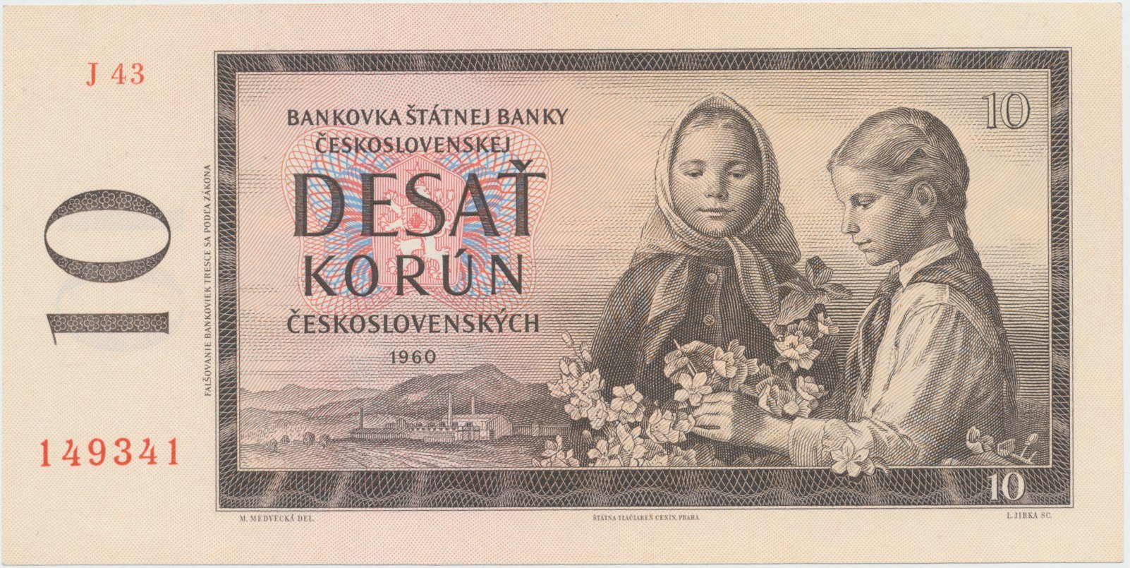 Československo, 10 Koruna 1960, série J, Hej.97b2J