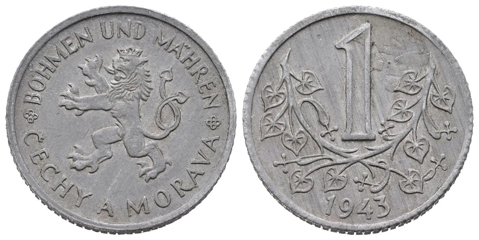 1 Koruna 1943, krásná zachovalost