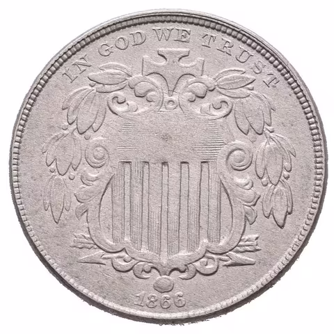 5 Cent 1866 (Ni), KM.96, pěkná zachovalost, patina