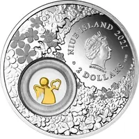 Niue Island, 2 Dollars 2021 - Anděl strážný - fotografie 3
