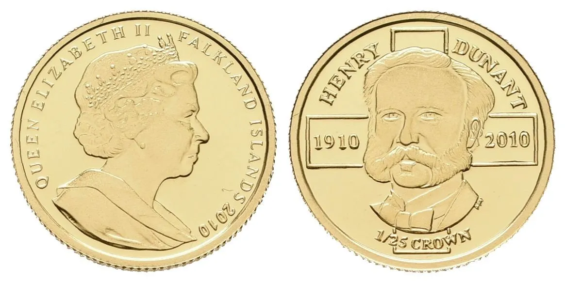 Falklandy, 1/25 Crown 2010 - Jean Henri Dunant
