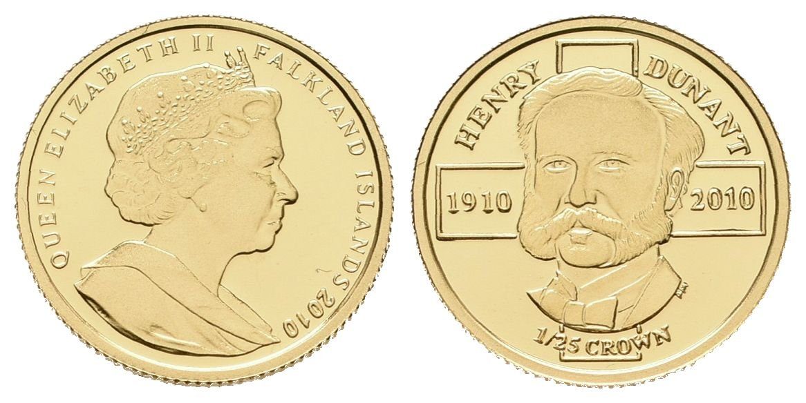 Falklandy, 1/25 Crown 2010 - Jean Henri Dunant