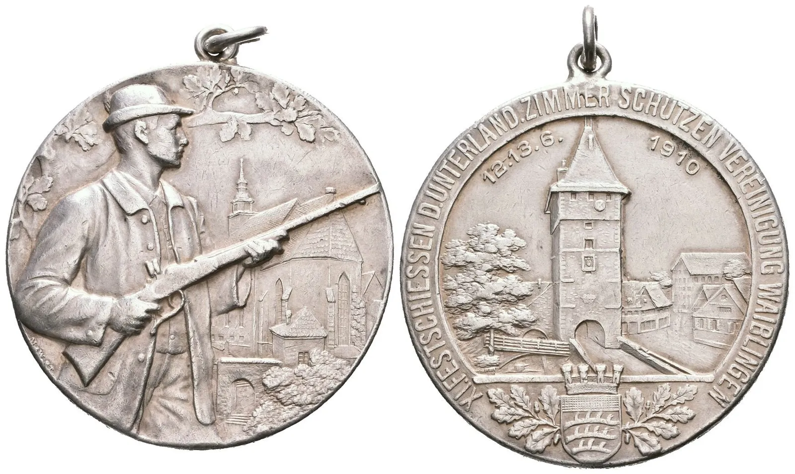 AR Medaile 1910 - XI. Slavnostní střelby zemského střel. spolku Waiblingen. — 1