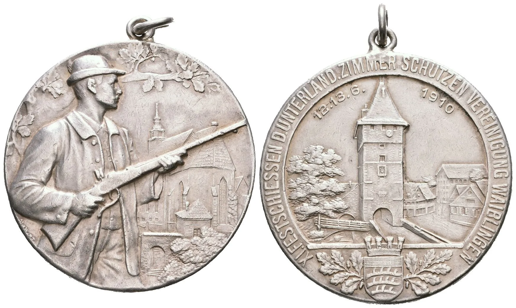 AR Medaile 1910 - XI. Slavnostní střelby zemského střel. spolku Waiblingen. — 1