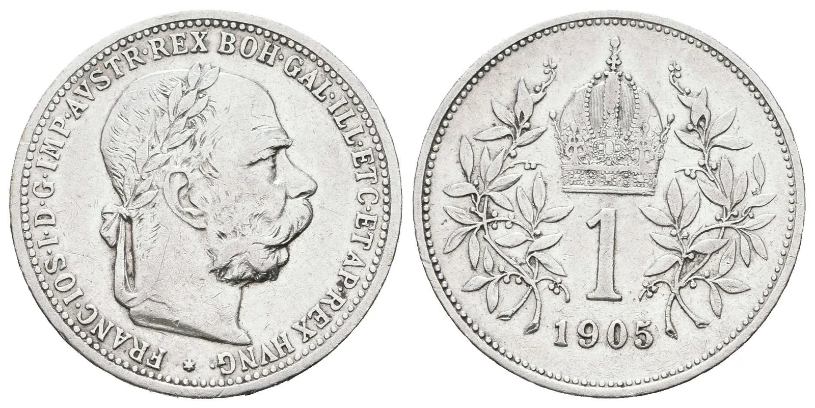 1 Koruna 1905, patina, rysky — 1
