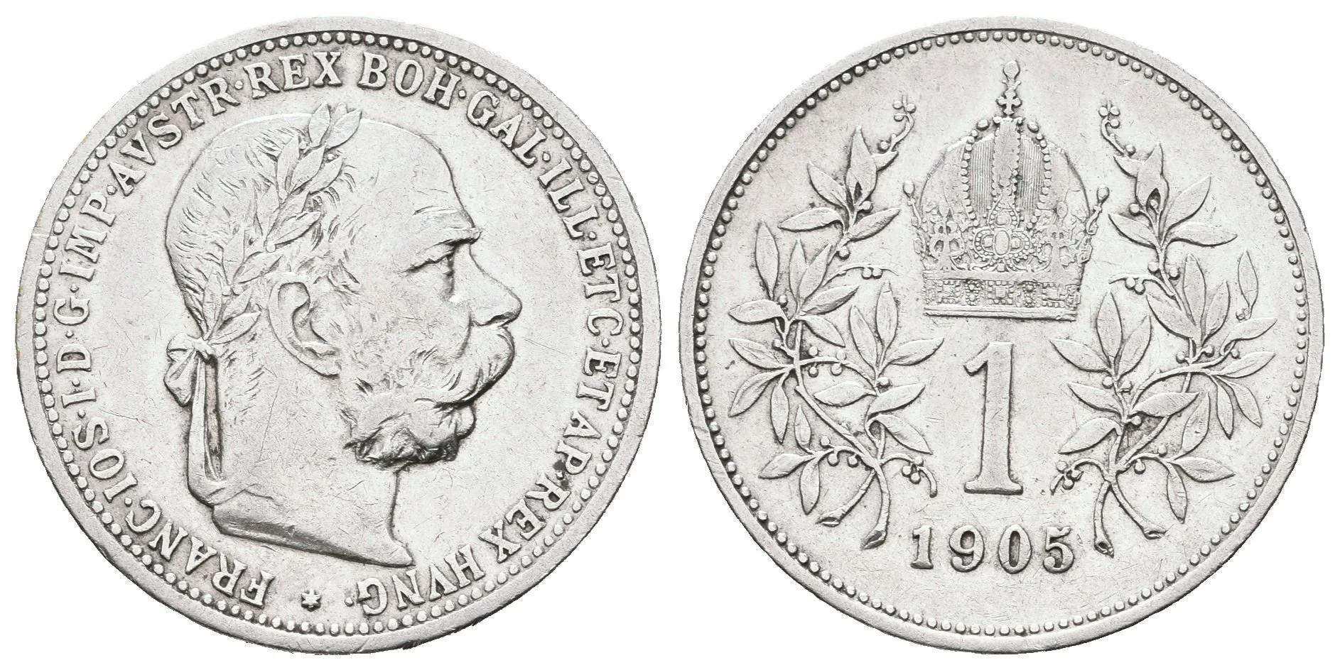 1 Koruna 1905, patina, rysky — 1