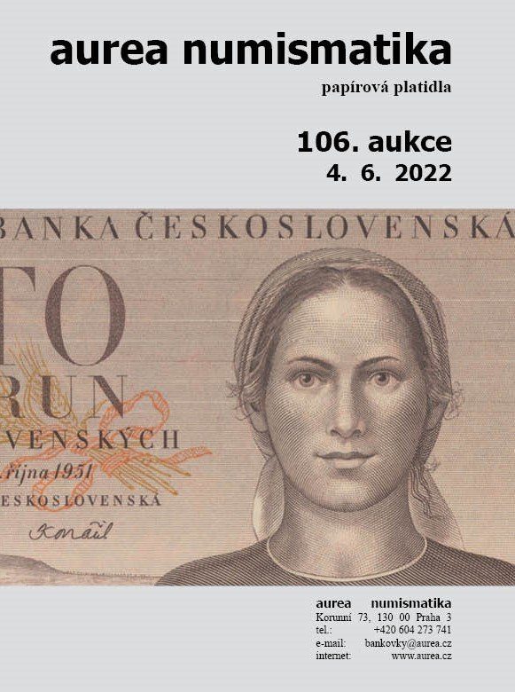 106. Aukce - papírová platidla