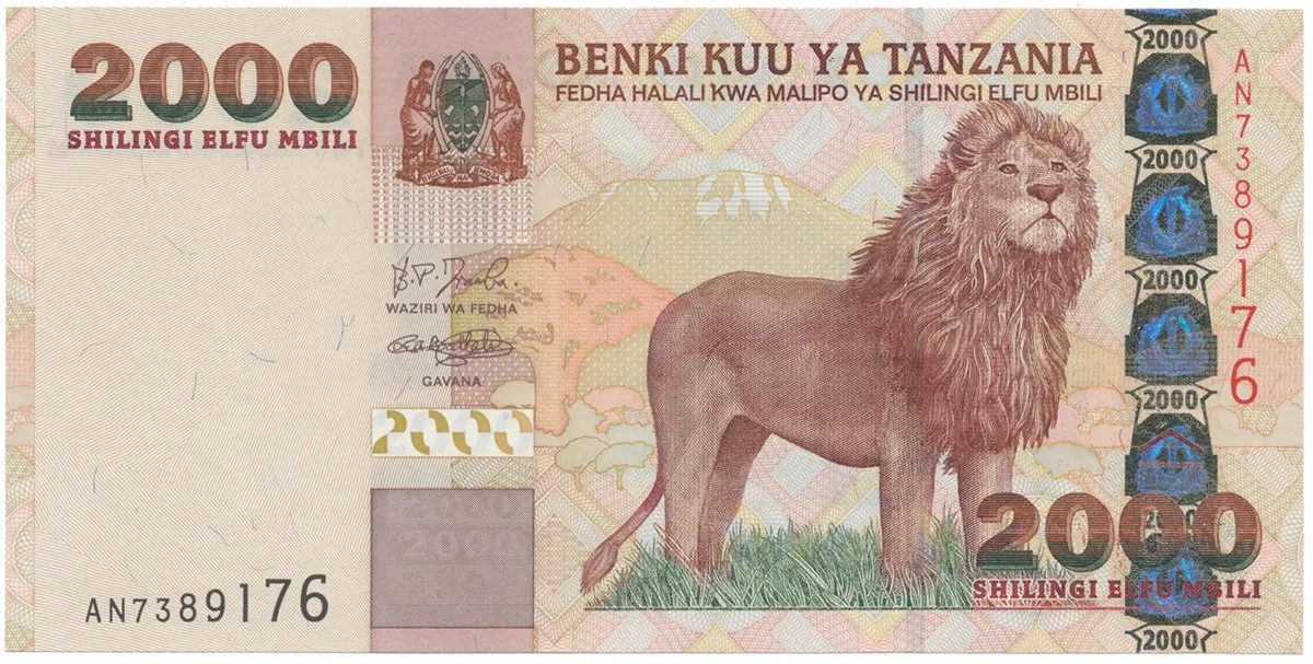 Tanzánie, 2000 Shilingi (2003), P.37a