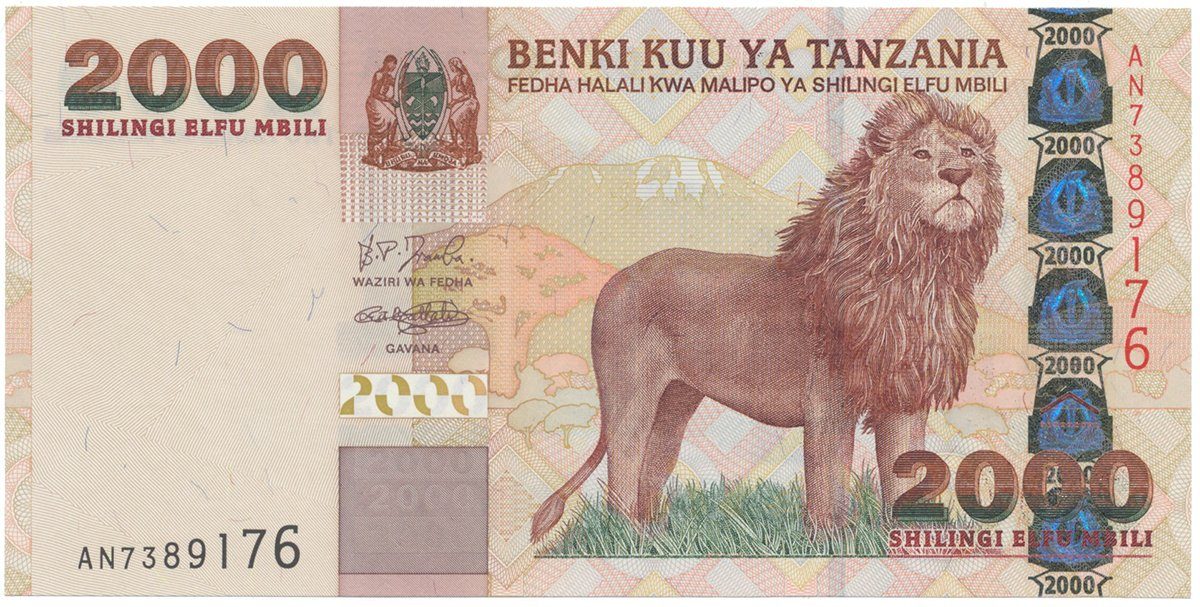 Tanzánie, 2000 Shilingi (2003), P.37a