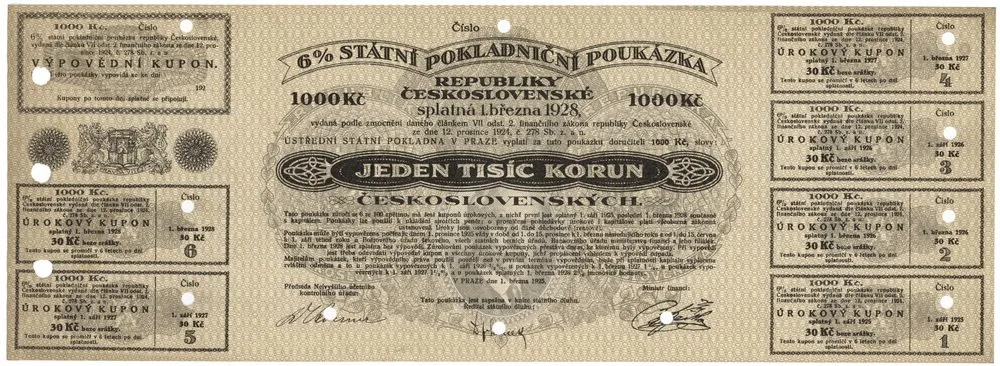 Státní pokladniční poukázky, 1919 - 1939 — 1
