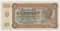 Slovensko, 20 Koruna 1942, Hej.53a2