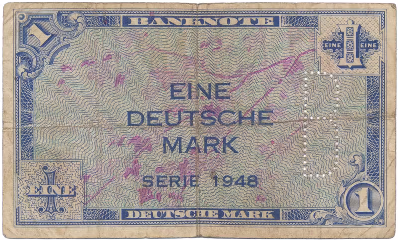 Německo - NSR, 1 DM 1948, perforace B (záp. Berlín), Ros.233b