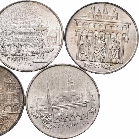 50 Kčs 1986 - Bratislava, Levoča, Praha, Telč a Český Krumlov,