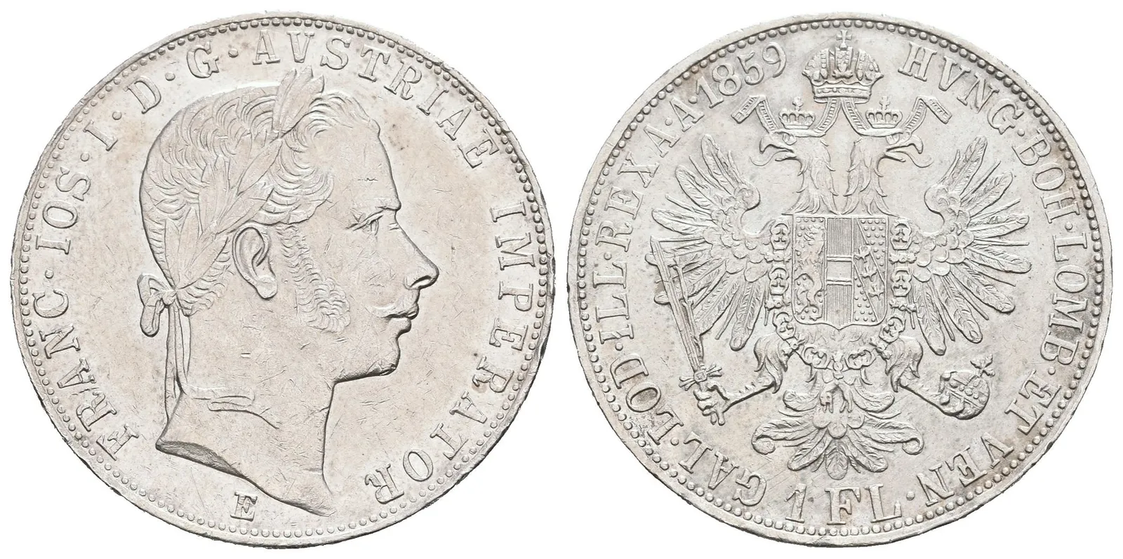Zlatník 1859 E, zbytky lesku, patina, škr. a hranky jinak pěkná zachovalost — 1