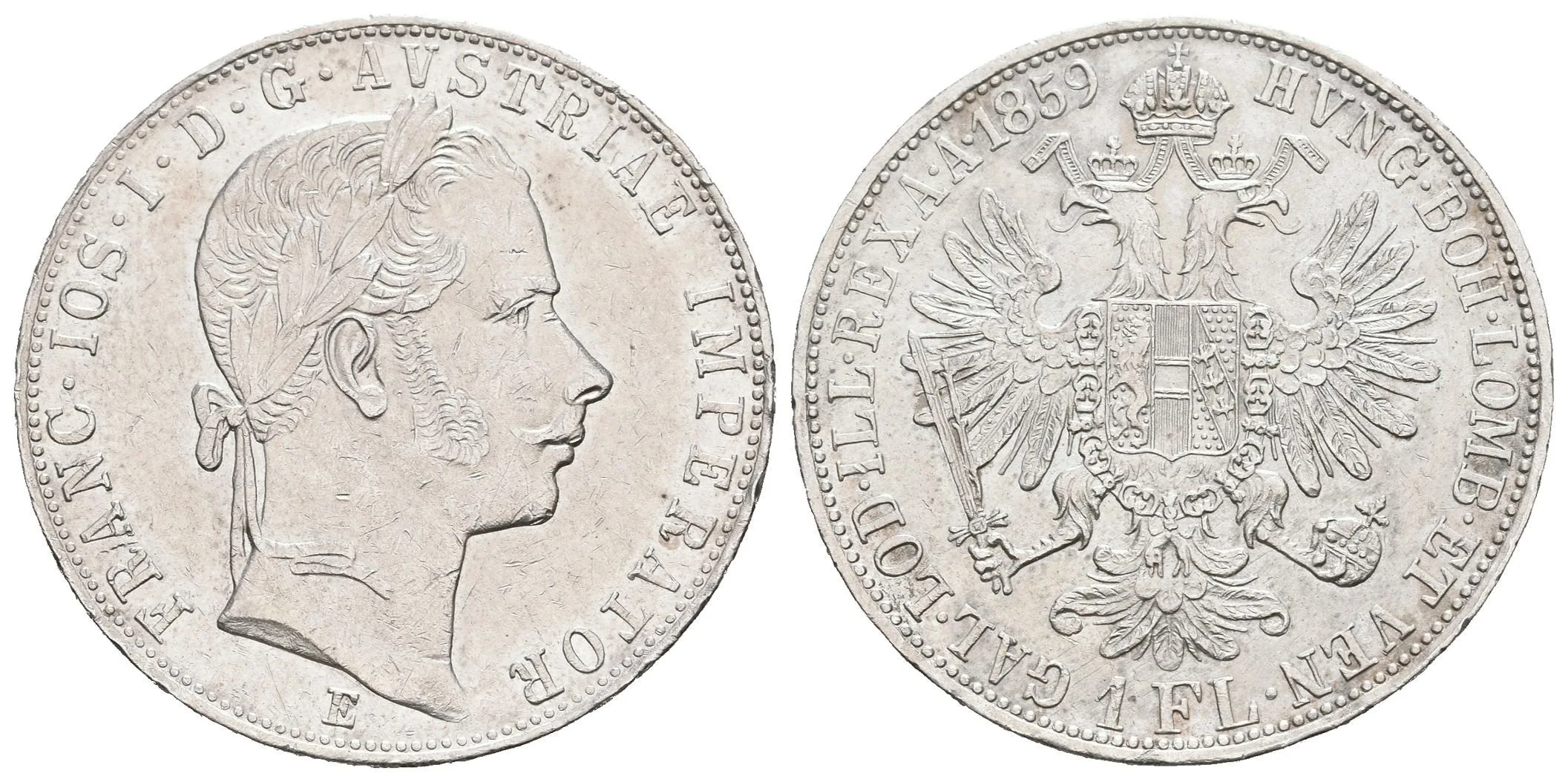 Zlatník 1859 E, zbytky lesku, patina, škr. a hranky jinak pěkná zachovalost — 1