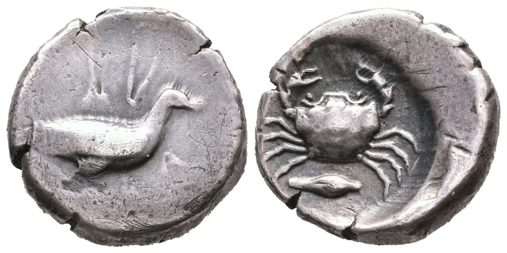 Didrachma, 480 - 470 př. Kr., Orel se složenými křídly zprava, nápis / — 1