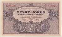 Československo, 10 Koruna 1927, série N, tisk TB NBČS, Hej.22bN