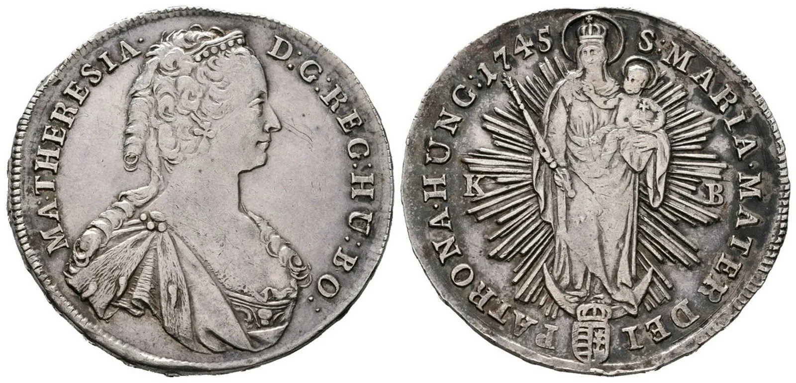 Marie Terezie, 1/2 Tolar 1745 KB, Kremnica