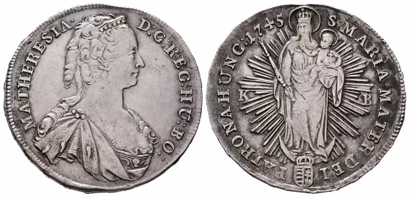 Marie Terezie, 1/2 Tolar 1745 KB, Kremnica