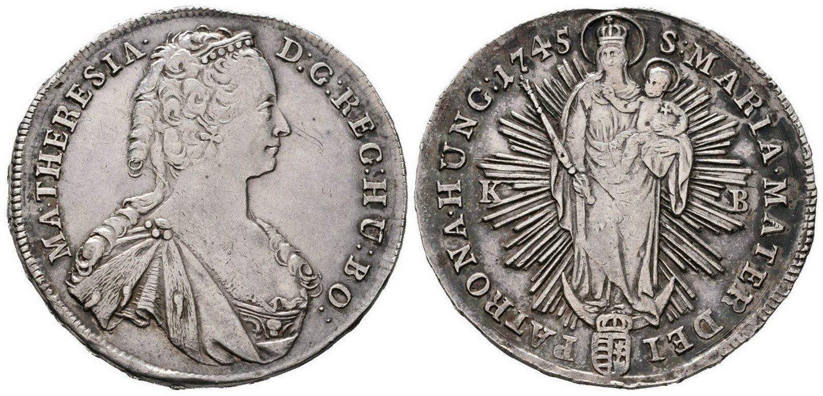 Marie Terezie, 1/2 Tolar 1745 KB, Kremnica