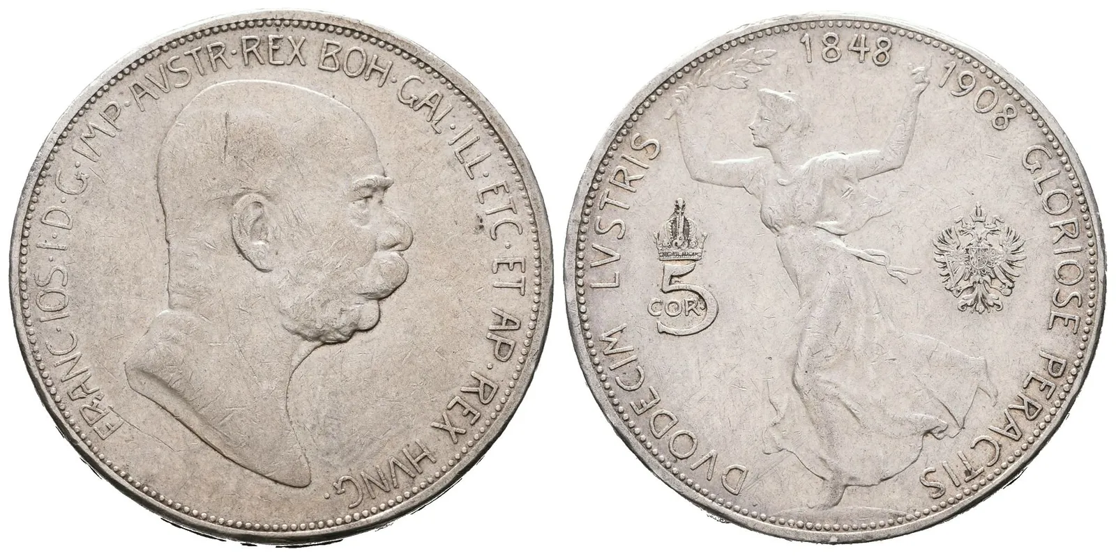 5 Koruna 1908 - jubilejní