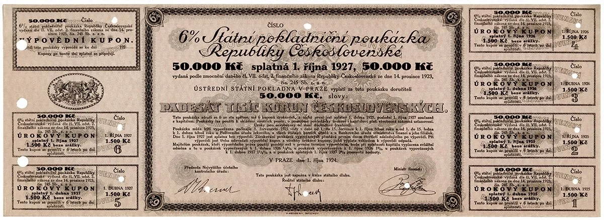 Státní pokladniční poukázky, 1919 - 1939 — 1
