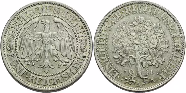Výmar, 5 Marka 1931 A
