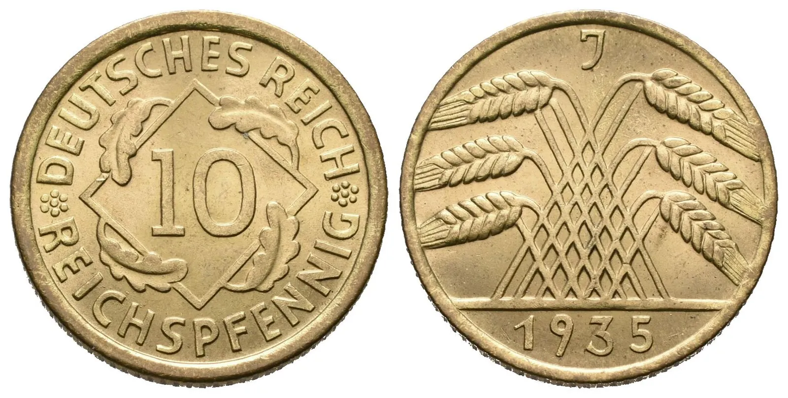 III. říše, 10 Pfennig 1935 J