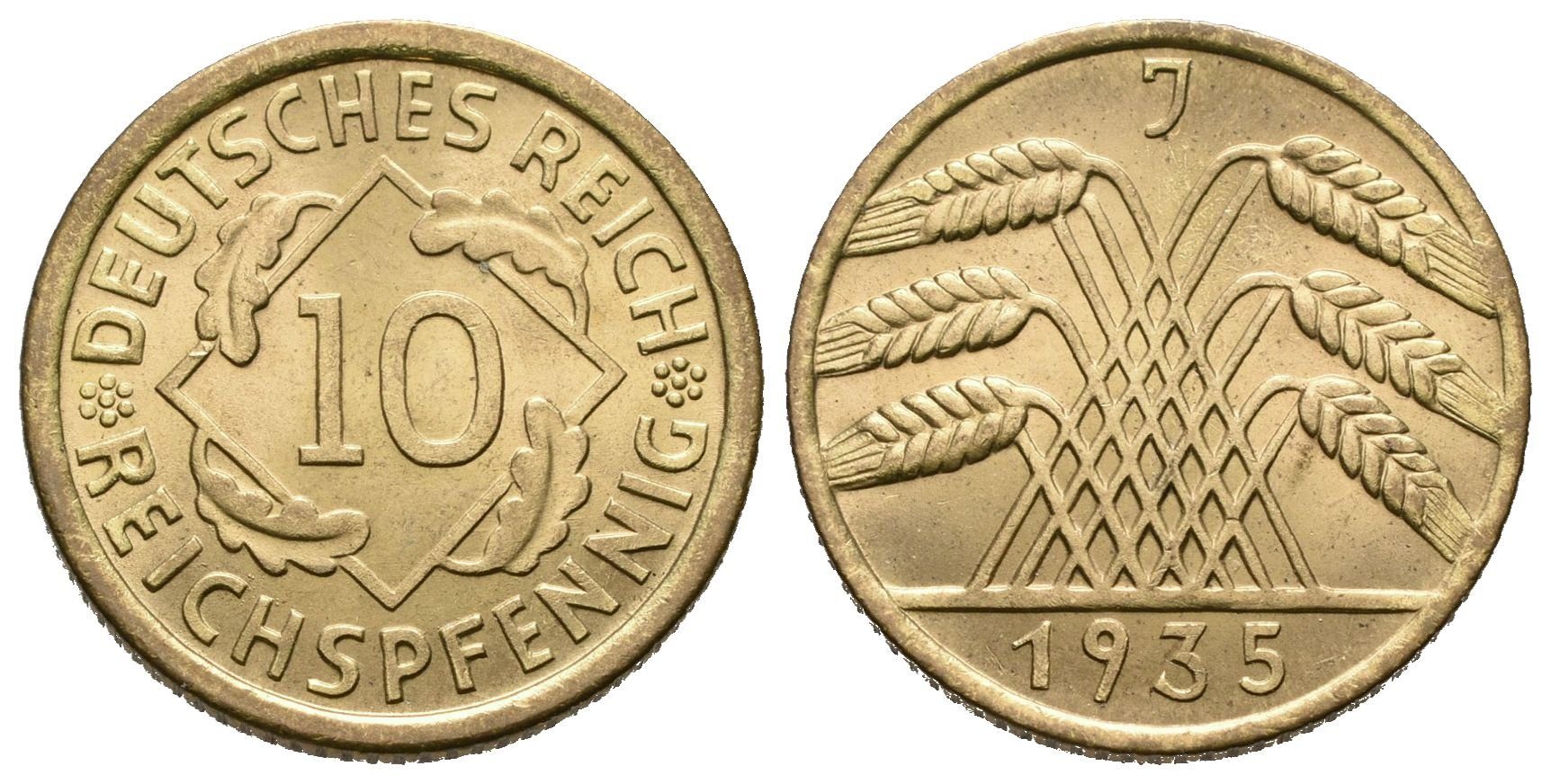 III. říše, 10 Pfennig 1935 J