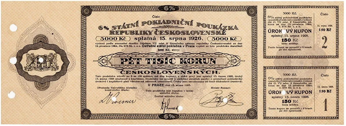 Státní pokladniční poukázky, 1919 - 1939 — 1