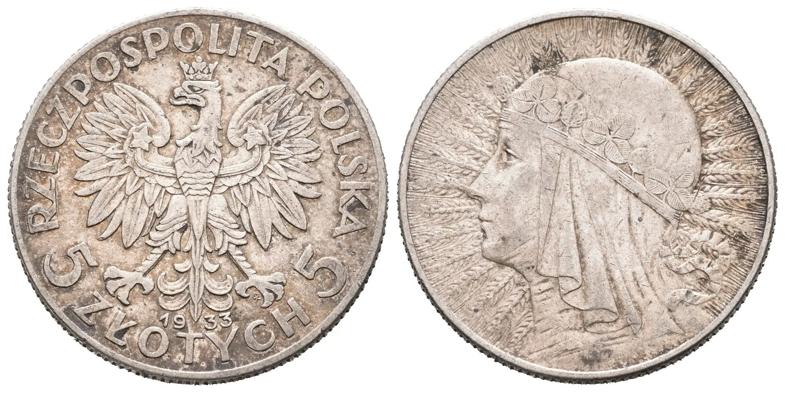 Polsko, 5 Zlotých 1933 - Polonia