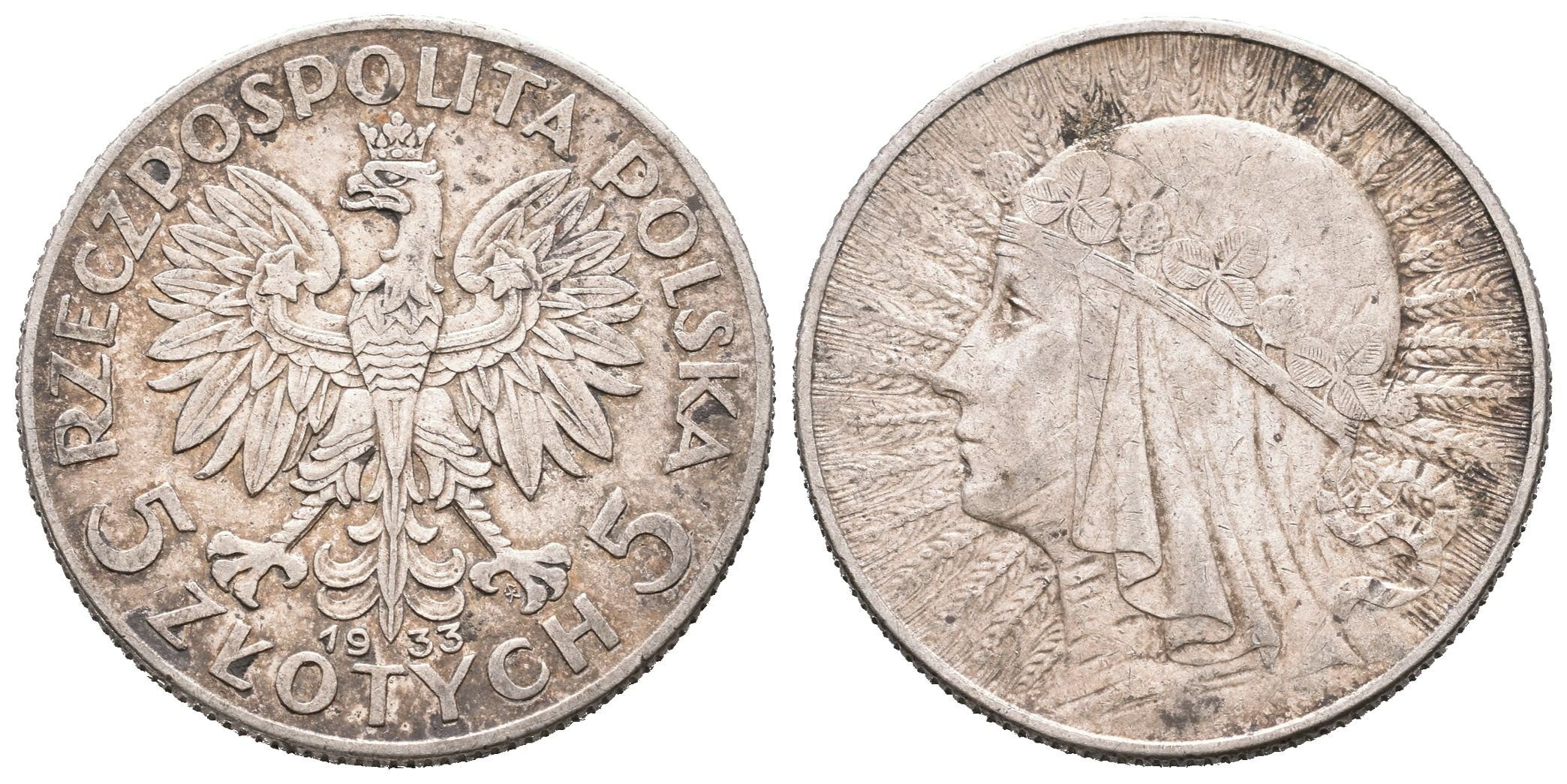 Polsko, 5 Zlotých 1933 - Polonia